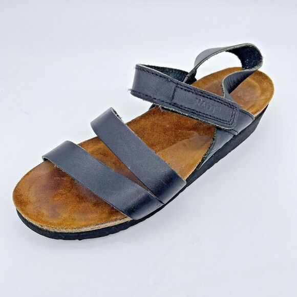 Naot Shoes - NAOT Kayla Israeli Sandals Women's US 8 / 40 Black Leather GorpCore Outdoors